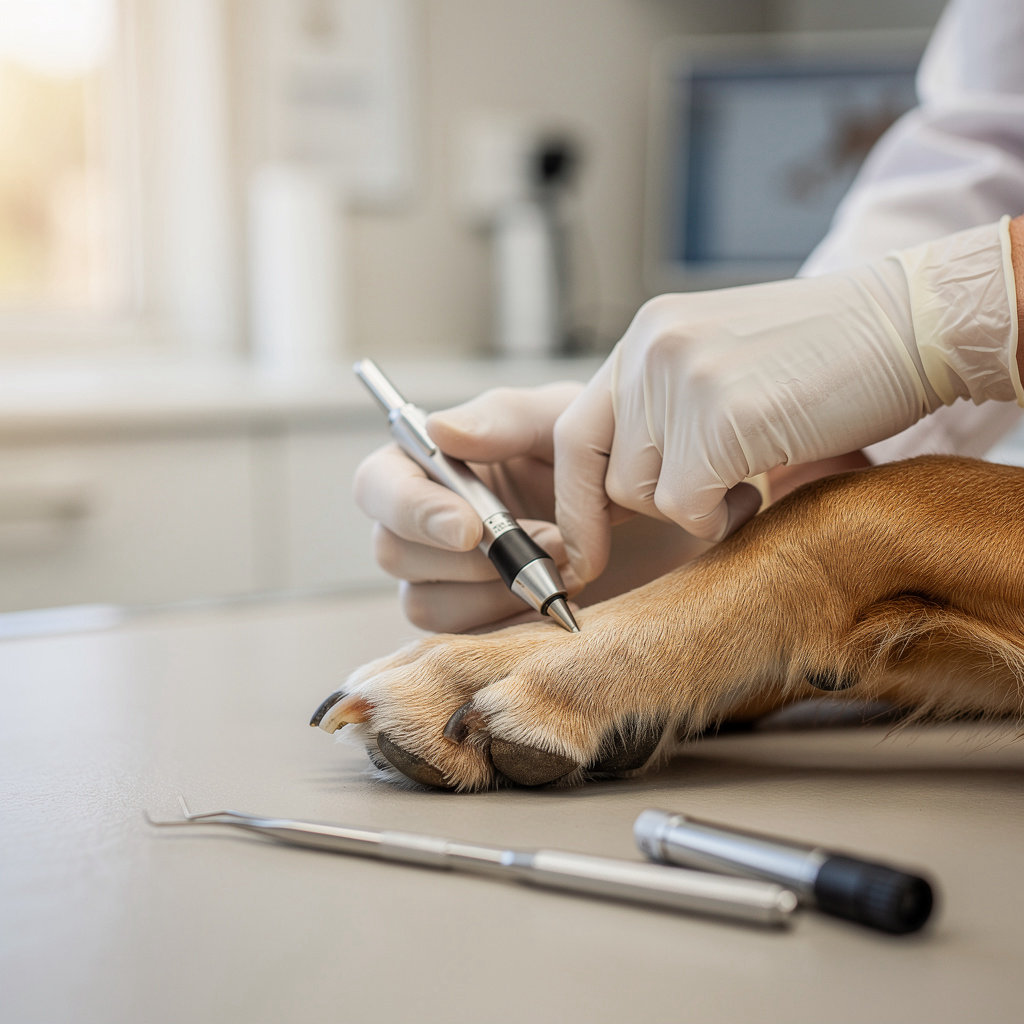Artemis Animal Clinic veterinarian providing gentle primary care and wellness exam for a pet dog in Santa Barbara